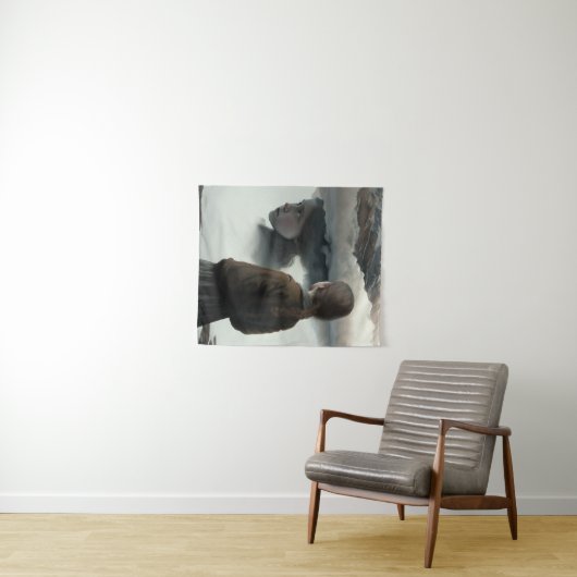 Tenture Girl with clouds (En situation (horizontale))