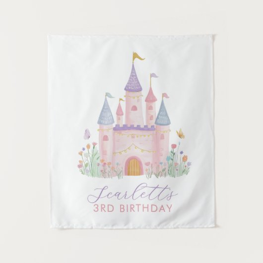 Tenture Girls Birthday Backdrop Princess Party Castle (Devant)
