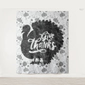 Tenture Give Thanks Turkey Thanksgiving Vintage (Devant)