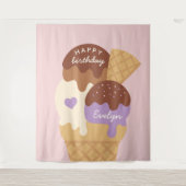 Tenture Glace Cream Sundae Parti Anniversaire de enfant pe (Devant)