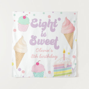 Tenture Glace et gâteau Eight est un 8ème anniversaire dou