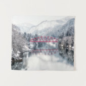 Tenture Glace et neige | Pont rouge en hiver, Japon (Devant (Horizontal))