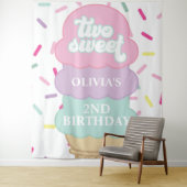 Tenture Glace et paillettes Deux Douce 2ème Anniversaire (En situation)