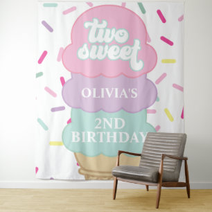 Tenture Glace et paillettes Deux Douce 2ème Anniversaire