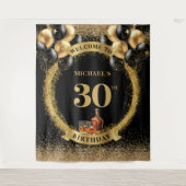 Tenture Glam 30th Man Birthday Whiskey Party Contexte (Devant)