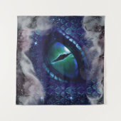 Tenture Glam Enk Gothique Bleu Dragon Médiéval (Devant (Horizontal))