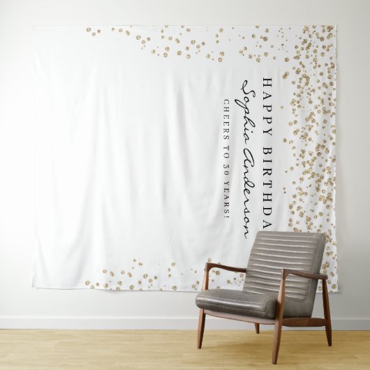 Tenture Glam Gold Confetti Anniversaire Contexte Quel que (En situation (horizontale))