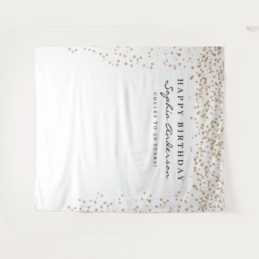 Tenture Glam Gold Confetti Anniversaire Contexte Quel que (Devant (Horizontal))
