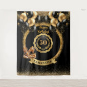 Tenture Glam Gold High Heels 50e Anniversaire bannière (Devant)