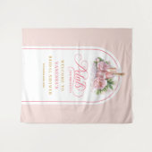 Tenture Glam pétales et prosecco bannière de douche rose d (Devant (Horizontal))