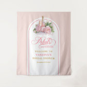 Tenture Glam pétales et prosecco bannière de douche rose d (Devant)