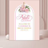 Tenture Glam petals and prosecco shower banner blush gold