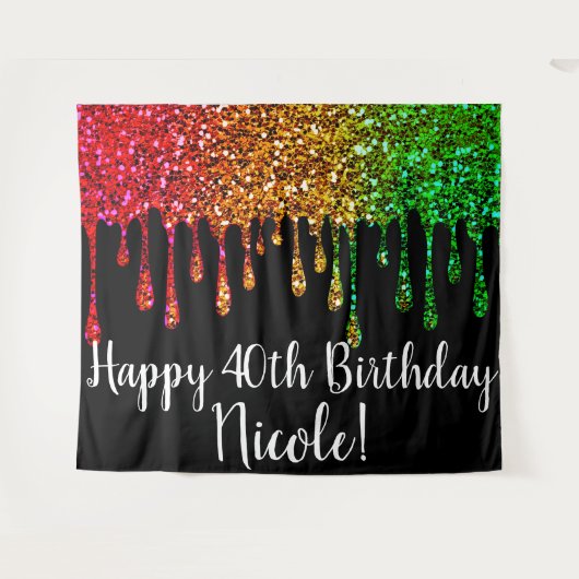 Tenture Glam Rasta Rainbow Parties scintillant Drivers Par (Devant (Horizontal))