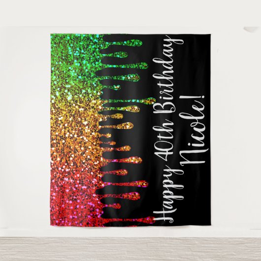 Tenture Glam Rasta Rainbow Parties scintillant Drivers Par (Devant)