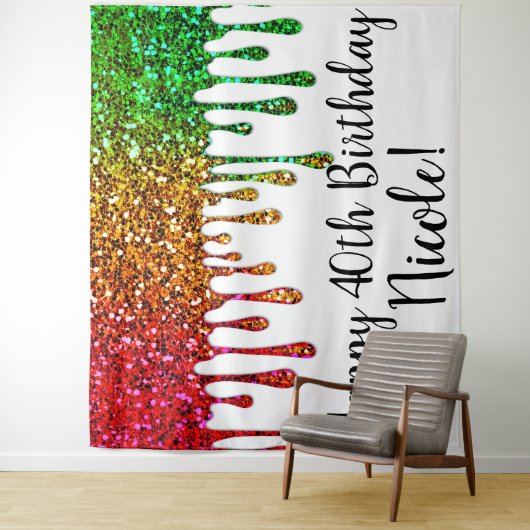 Tenture Glam Rasta Rainbow Parties scintillant Drivers Par (En situation)