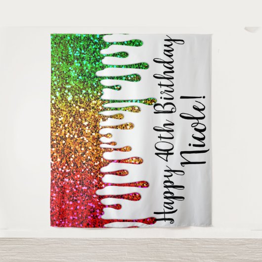 Tenture Glam Rasta Rainbow Parties scintillant Drivers Par (Devant)