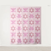 Tenture Glam Rose Star Of David Photo Booth Bat mitzvah (Devant)