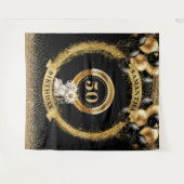 Tenture Glamour 50e anniversaire fond rose talons hauts (Devant (Horizontal))