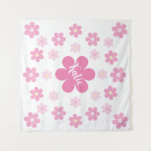 Tenture Glamour Fleur Rose- (Devant (Horizontal))