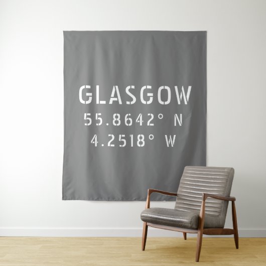 Tenture Glasgow Écosse Latitude & Longitude (En situation)