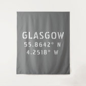 Tenture Glasgow Écosse Latitude & Longitude (Devant)