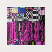 Tenture Glitched retro VHS screen with flickers and broken (Devant (Horizontal))