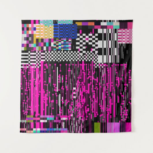 Tenture Glitched retro VHS screen with flickers and broken (Devant (Horizontal))