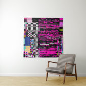 Tenture Glitched retro VHS screen with flickers and broken (En situation)