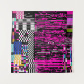 Tenture Glitched retro VHS screen with flickers and broken (Devant)