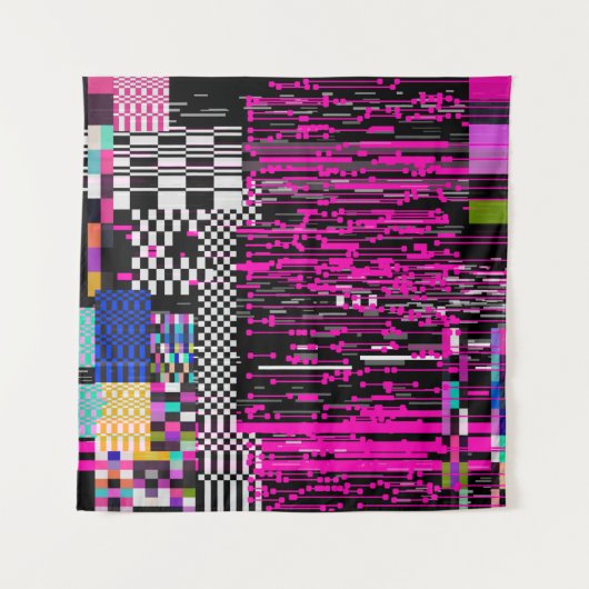 Tenture Glitched retro VHS screen with flickers and broken (Devant)