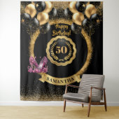 Tenture Glitterie Rose Gold talons 50e Anniversaire fond (En situation)