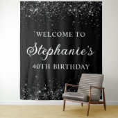 Tenture Glittery Black Bienvenue au 40e anniversaire (En situation)