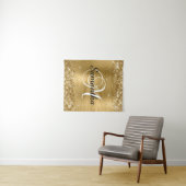 Tenture Glittery Gold Foil Classic Script M Monogramme (En situation (horizontale))