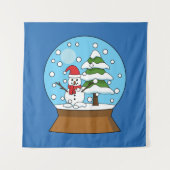 Tenture Globe de neige avec Snowman et Pine Tree (Devant)