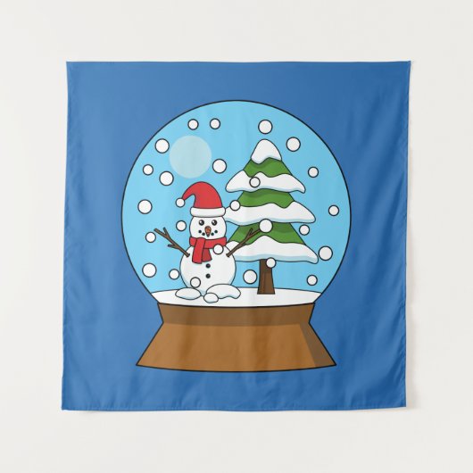 Tenture Globe de neige avec Snowman et Pine Tree (Devant)