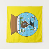 Tenture Globe des neiges avec chant Blackbird (Devant (Horizontal))