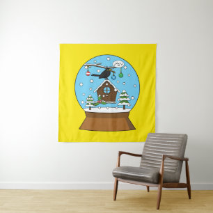 Tenture Globe des neiges avec chant Blackbird