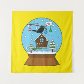 Tenture Globe des neiges avec chant Blackbird (Devant)