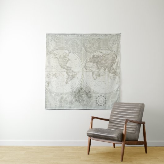 Tenture Globe Terraqueous par Samuel Dunn | 1787 (En situation)