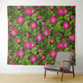 Tenture Gloire du matin en rose et vert (En situation (horizontale))