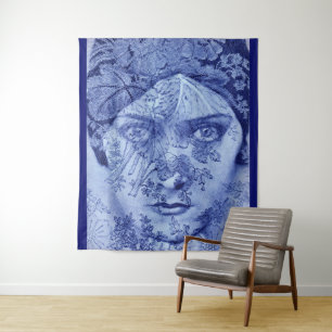 Tenture Gloria Swanson en bleu