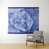 Tenture Gloria Swanson en bleu (En situation (horizontale))