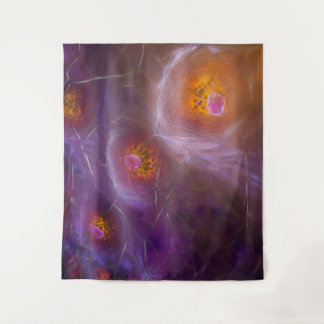Tenture Glowing Cellular Network Abstract Art