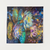 Tenture Glowing Lotus Flowers Trio (Devant (Horizontal))