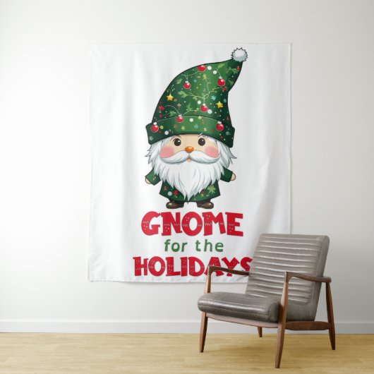 Tenture Gnome Pour Les Vacances Drôle & Adorable Noël (En situation)
