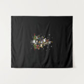 Tenture Goat Christmas Tree Snow Goat Xmas (Devant (Horizontal))