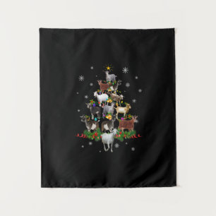 Tenture Goat Christmas Tree Snow Goat Xmas