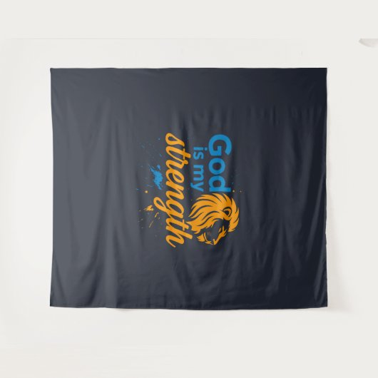 Tenture God is my strength  (Devant (Horizontal))