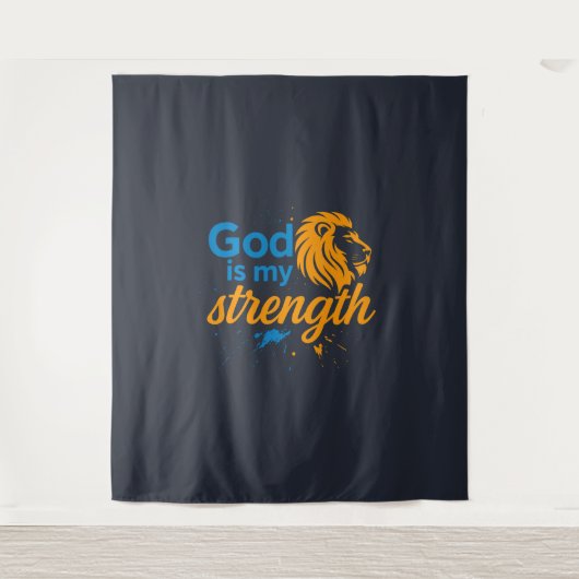 Tenture God is my strength  (Devant)