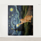 Tenture Gogh Kitty Starry Night Chat (Devant)